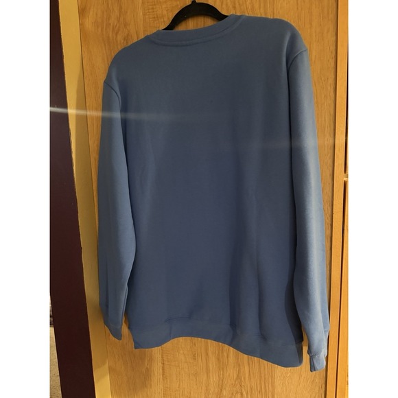 Disney Store Stitch Blue Embroidered Graphic Crew Neck Sweatshirt 2026 Sz L NWT - Picture 2 of 2